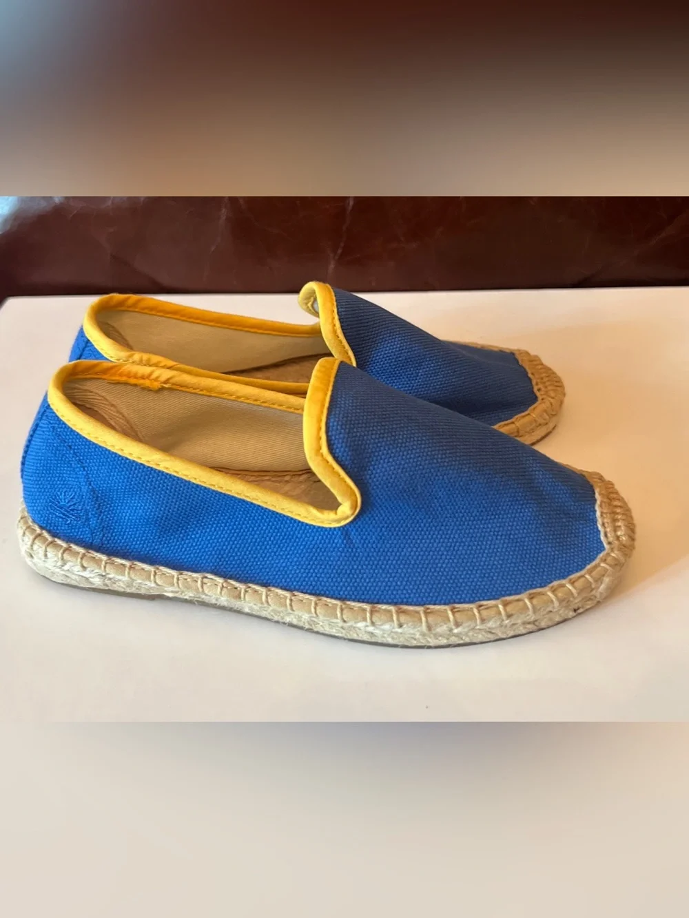 Soludos Kids Smoking Espadrille Blue Yellow Shoes Size 12-12.5 new without box